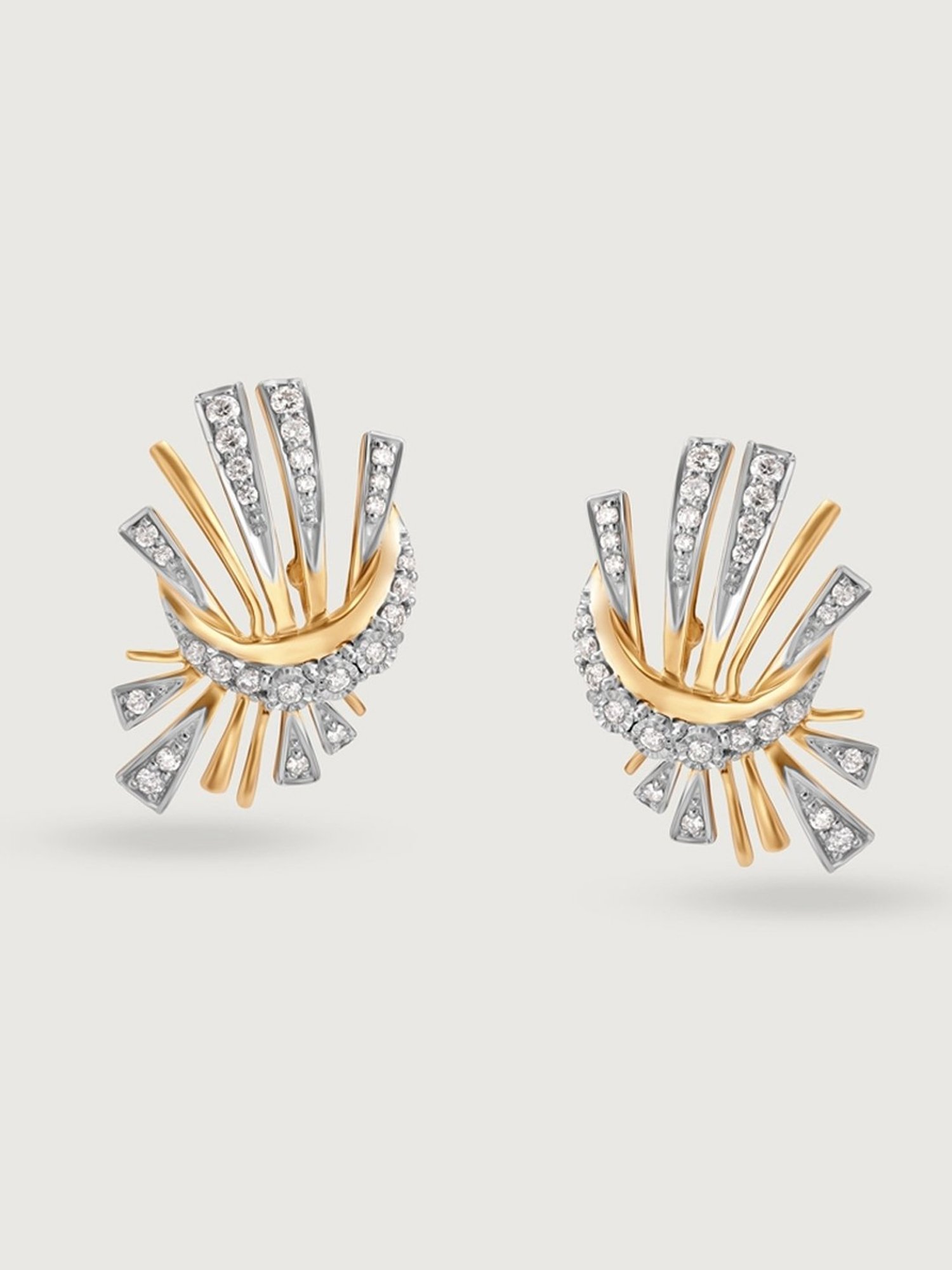 Mia by Tanishq Moonlit Whispers 14k Gold & Diamond Stud Earrings