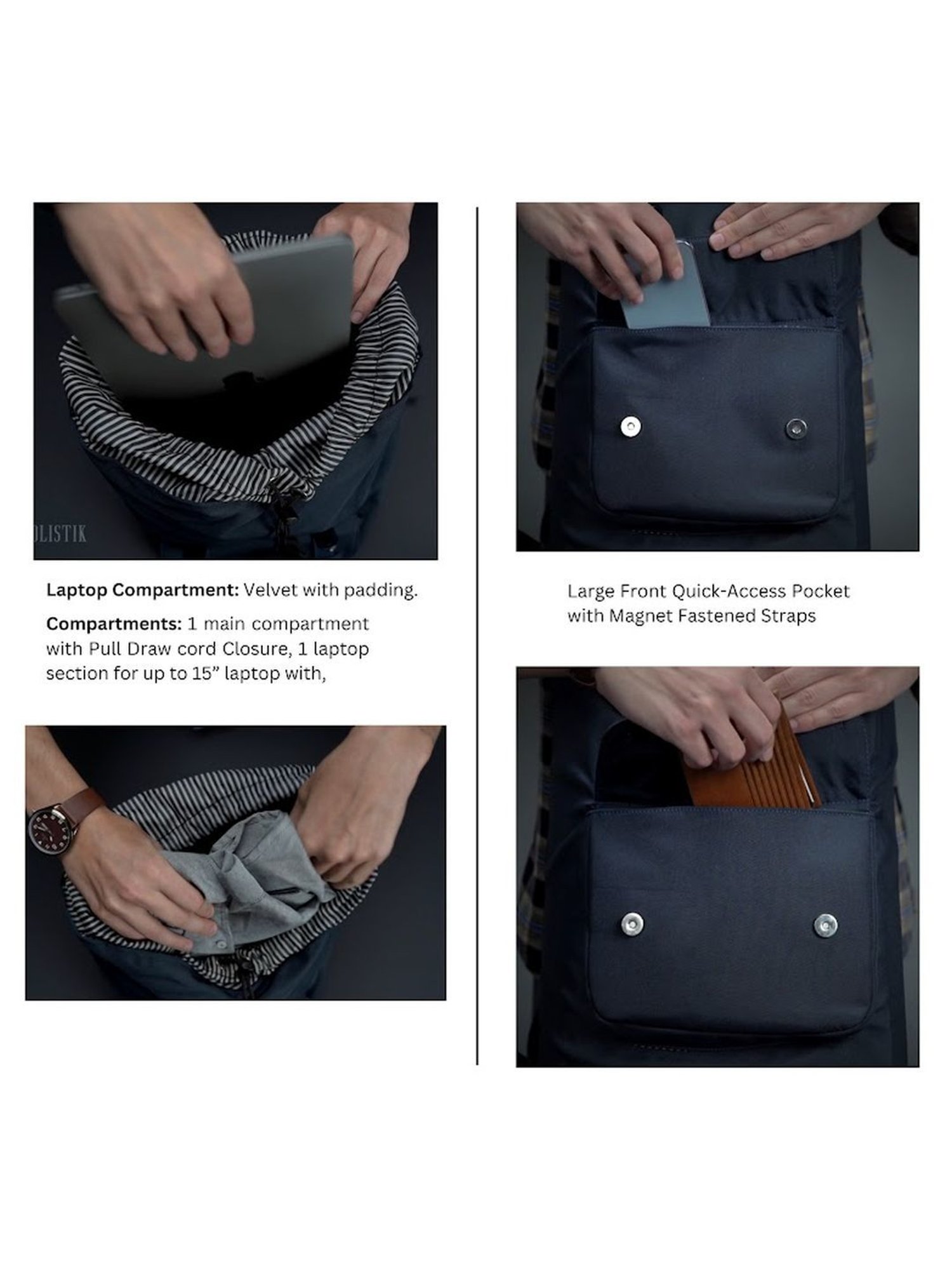 THE HOLISTIK Gear Up 27 Ltrs Navy Blue Large Laptop Backpack