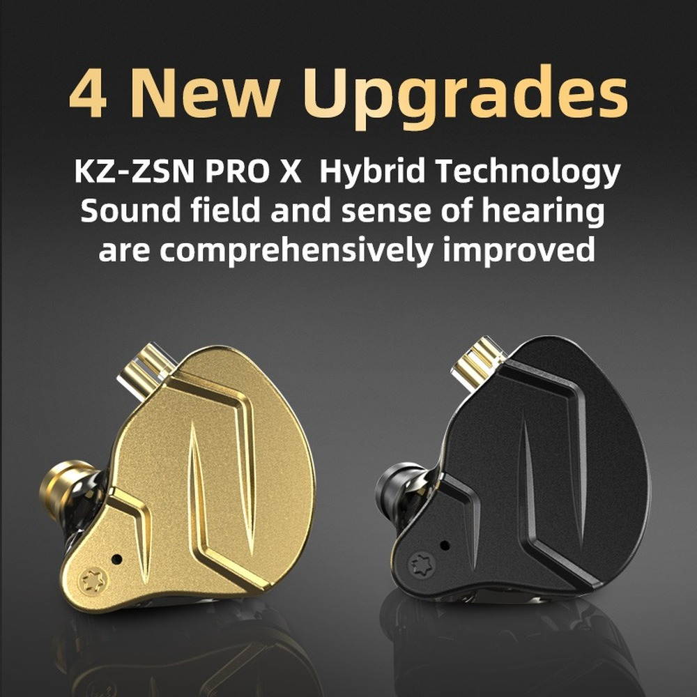 KZ ZSN Pro/ProX dual driver 1BA + 1DD mixed metal earphone HiFi in-ear monitor wired earphone metal ring iron