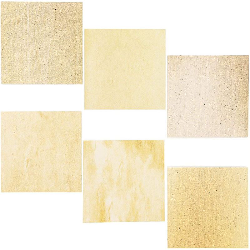 6-Pack Sticky Notes Self-stick Memo Pads, 6 Vintage Antique Designs, 3.5" x 3.5"
