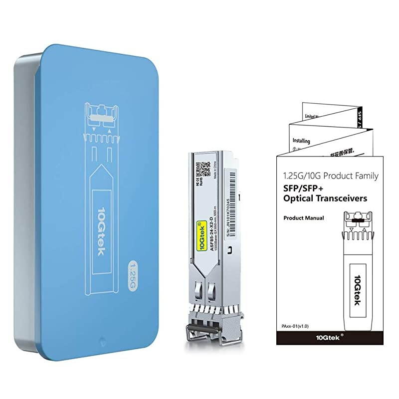 SFP 1000Base-SX, 850nm MMF, up to 550 Meters, for Cisco GLC-SX-MMD/GLC-SX-MM/SFP-GE-S, Meraki MA-SFP-1GB-SX, Ubiquiti UF-MM-1G, Mikrotik S-85DLC05D, D-Link, Supermicro, Netgear and More.