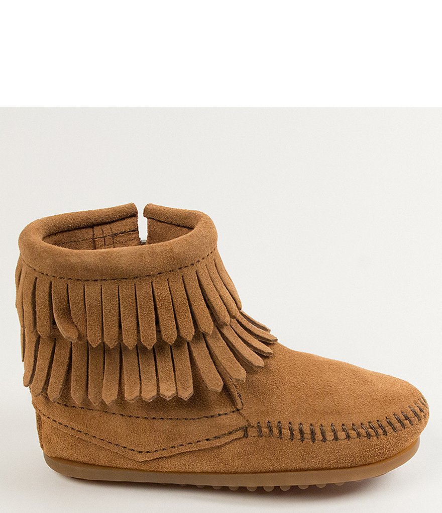 Minnetonka Girls' Double Fringe Suede Boots (Infant)