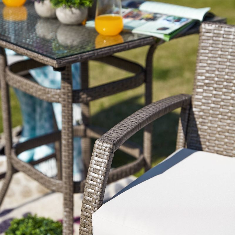 3pc Patio Bar Set Cream - Patio Festival