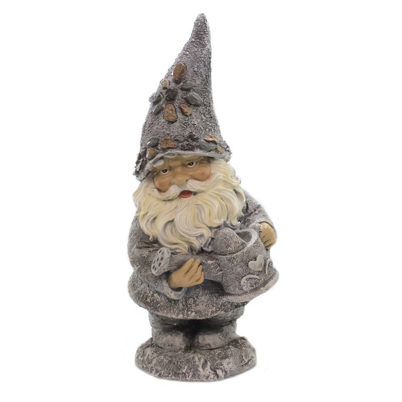 Home & Garden 14.0" Gnome With Watering Can Guarding Earths Treasures Roman, Inc  -  Outdoor Sculptures And Statues