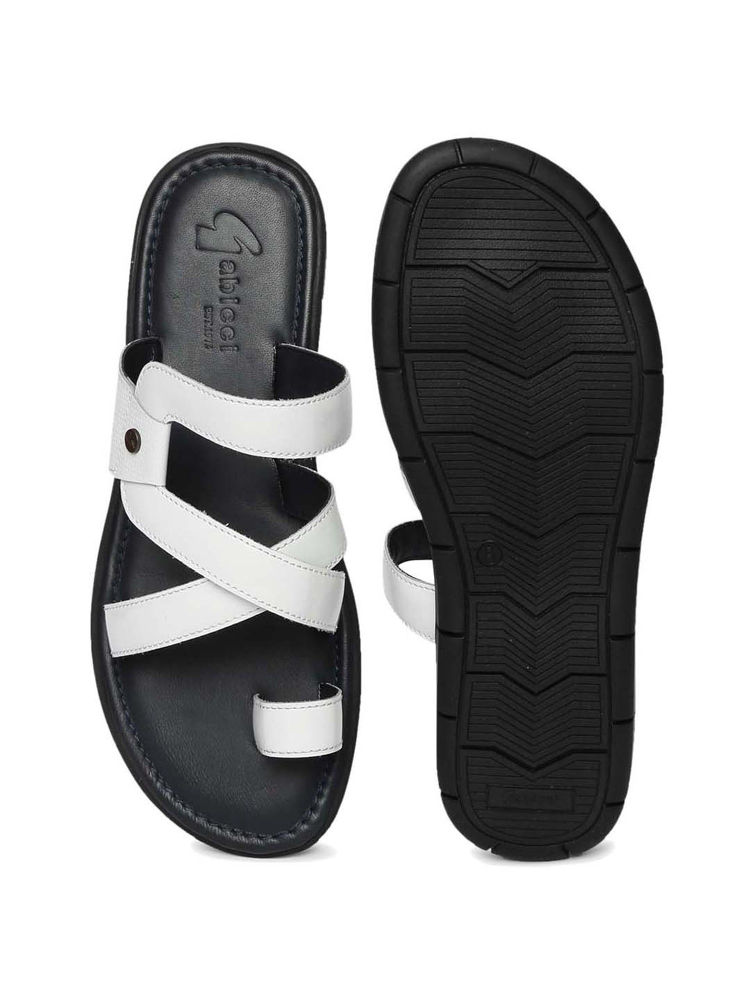 Gabicci Men's White Toe Ring Sandals