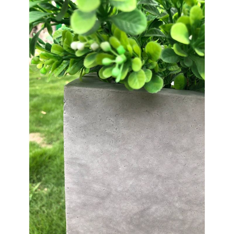 Set of 3 Kante Lightweight Modern Square Outdoor 16" x 16" Planters Natural Concrete - Rosemead Home & Garden, Inc.