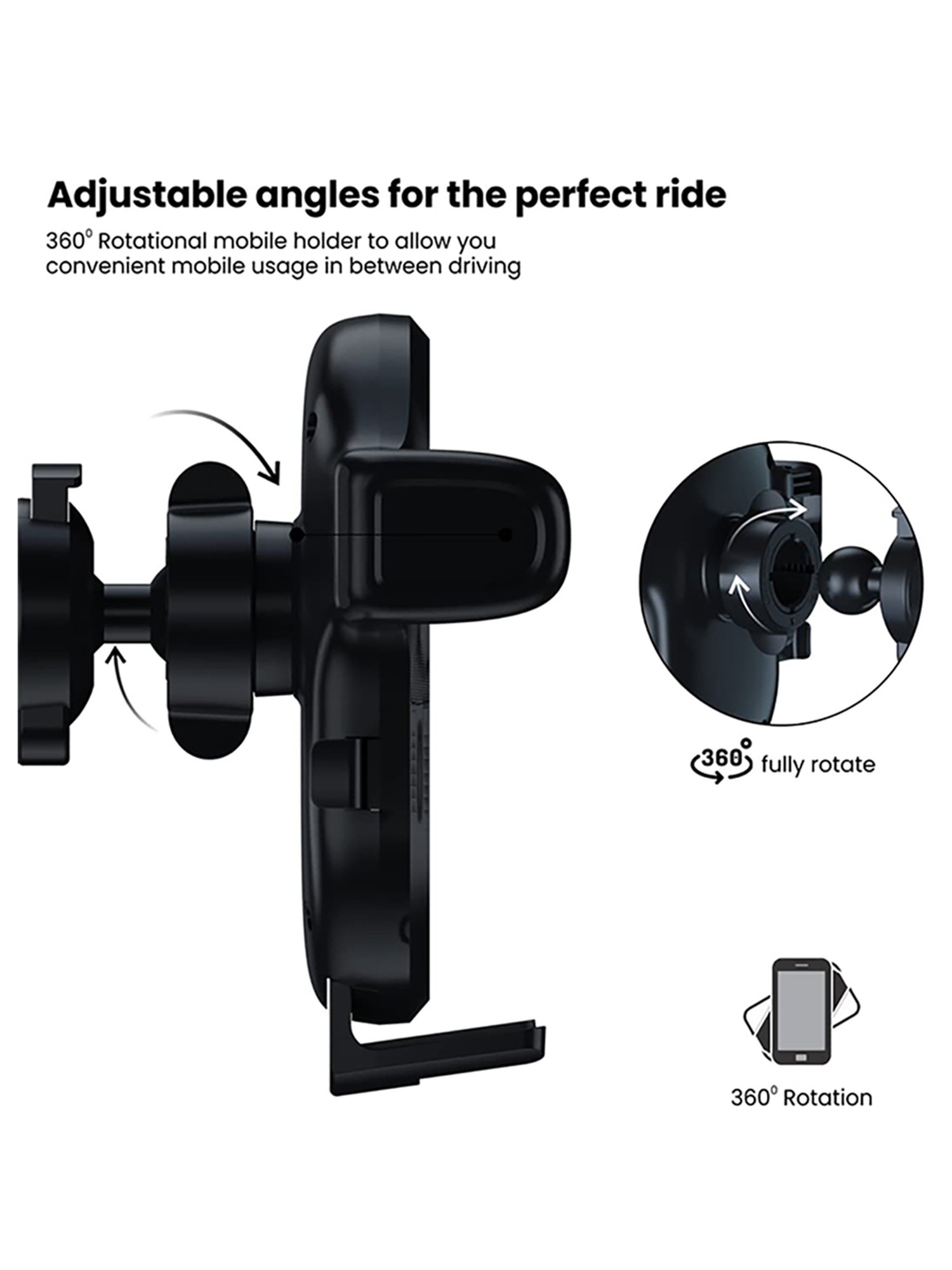 GRIPP Magic Stand Compatible for All Mobile Phones Devices (Black)