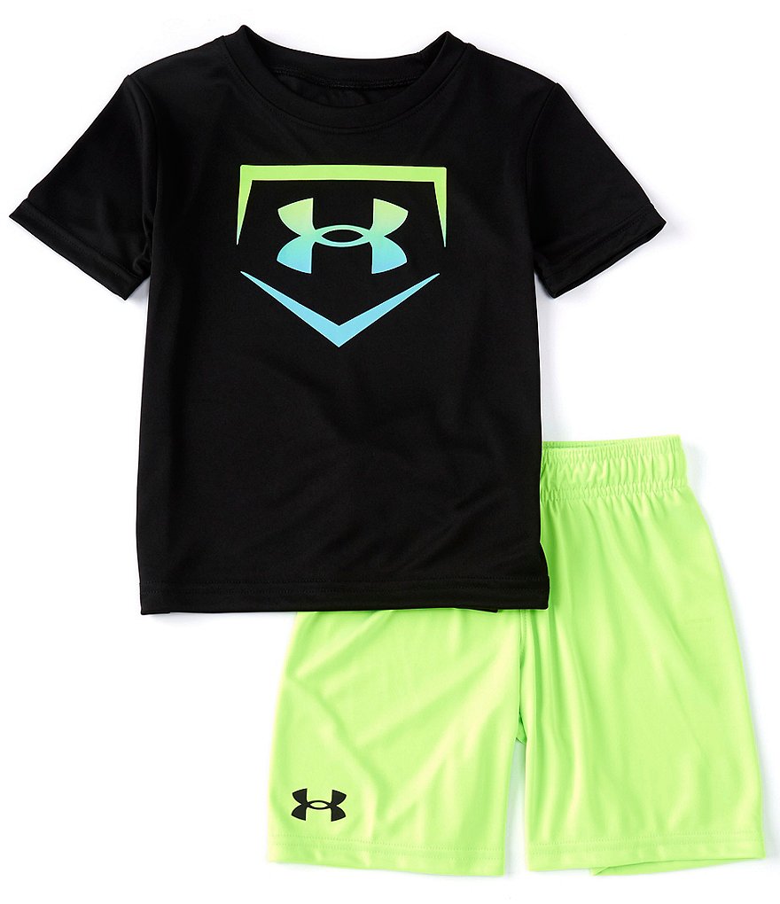 Champion Little Boys 2T-7 Short-Sleeve Script Logo Tee & Short Set