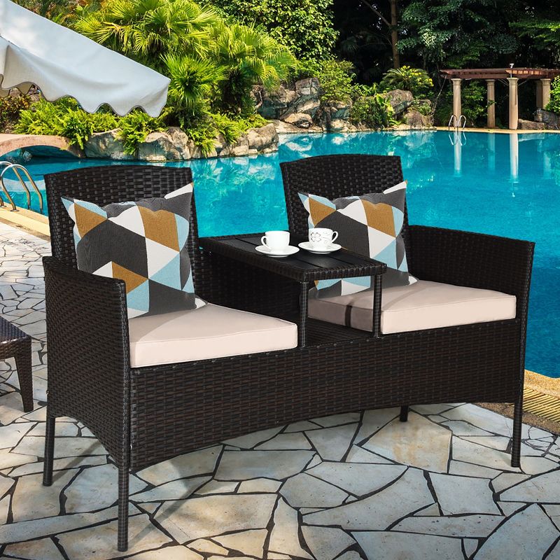 La Sola 3pc Metal Bistro Set - Black/Bronze - Christopher Knight Home