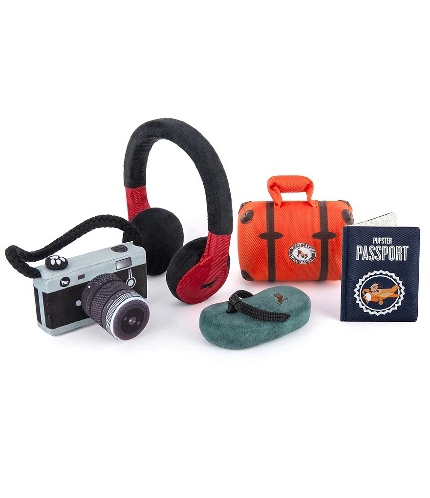 PLAY Pet Lifestyle And You Globetrotter Toy Set, 5-Piece Plush Dog Toys