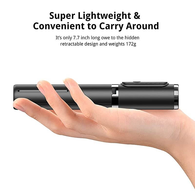 Selfie Stick Tripod, Extendable 3 in 1 Aluminum Bluetooth Selfie Stick with Wireless Remote and Tripod Stand 360&deg; Rotation for iPhone 12/11/11 Pro/XS Max/XS/XR/X/8/7, Samsung and Smartphone