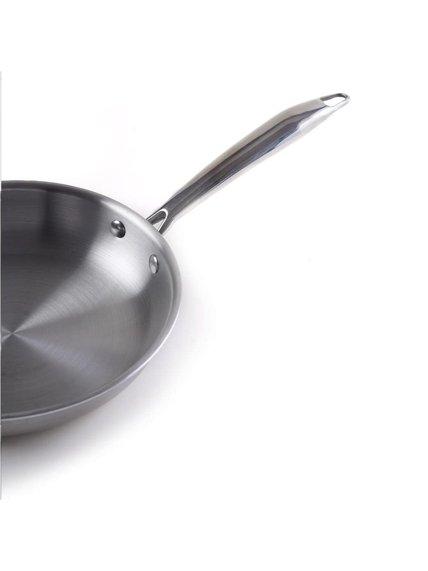 The Indus Valley Silver Tri-Ply Stainless Steel Induction and Gas Compatible 23.5 cm Frypan (1.5L)