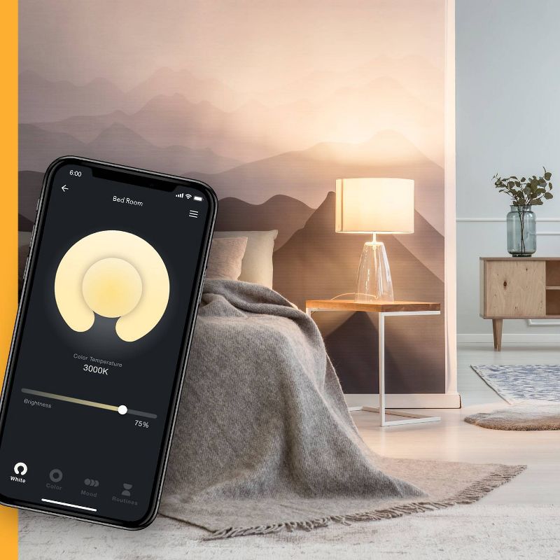 Smart 2pk 60W Equivalent Soft White LED Wi-Fi Enabled Voice Activated A19 E26 Frosted Light Bulb