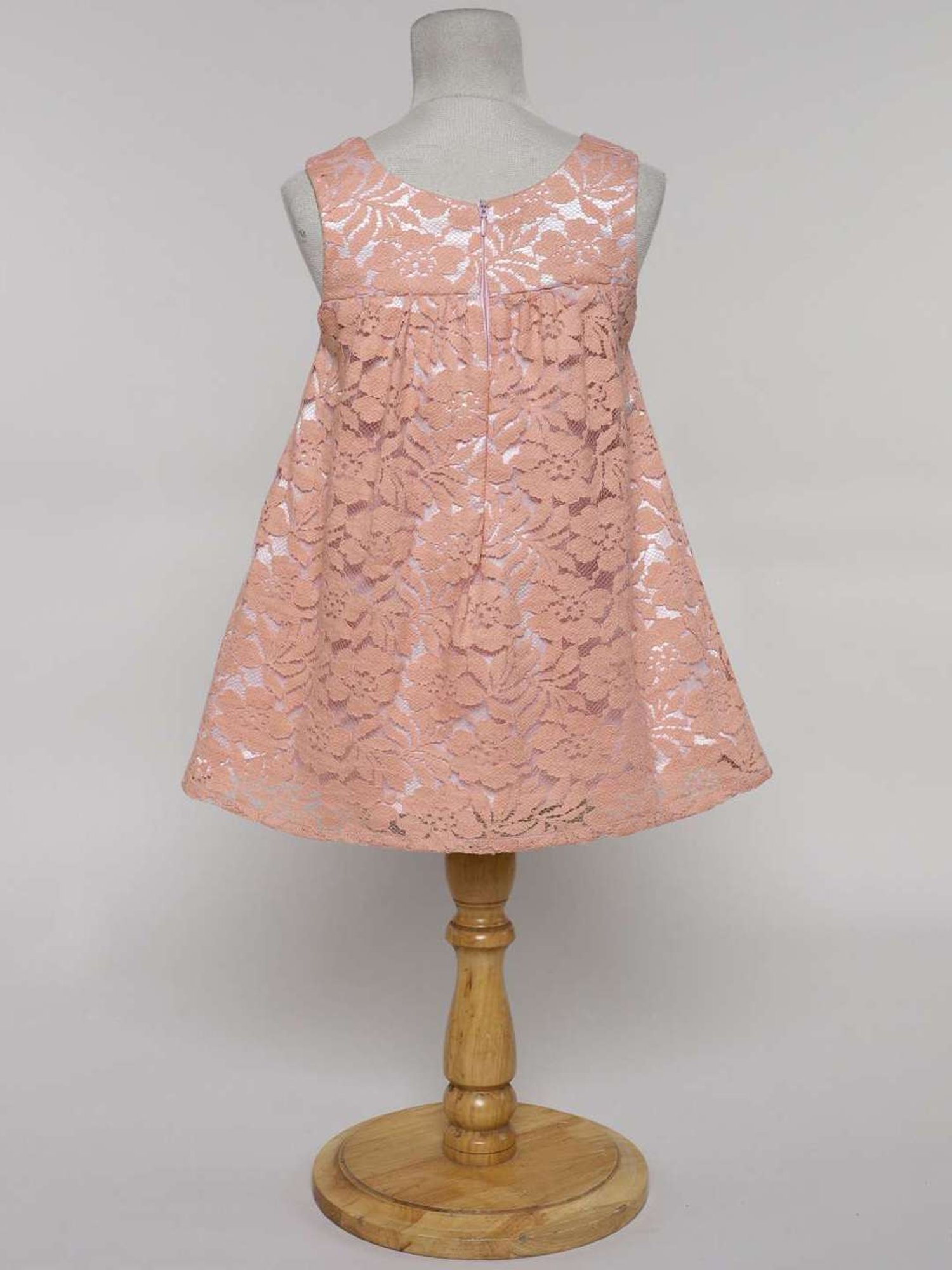 Many Frocks Kids Peach Embellished Dress
