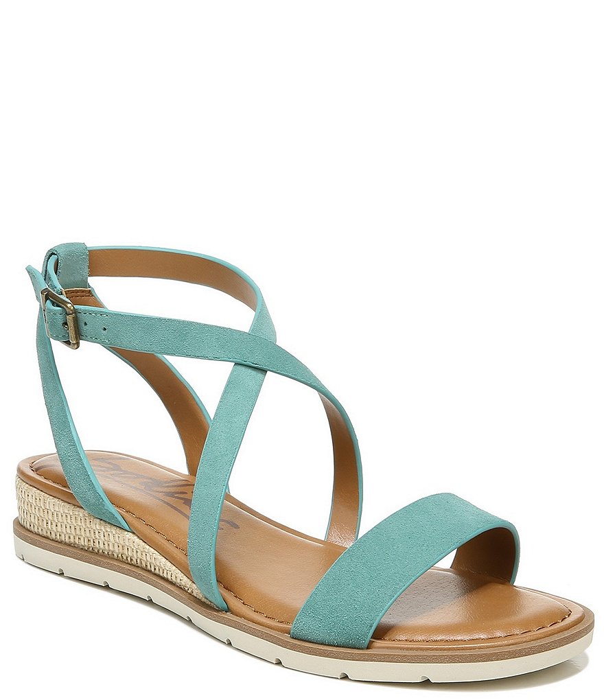 Zodiac Angelica Suede Criss Cross Strap Wedge Sandals