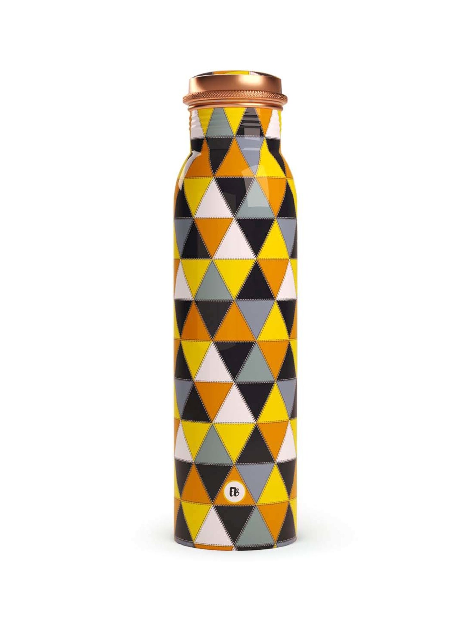 Everything Beautiful Yellow & Black Copper Water Bottle - Standard (0.9 L)