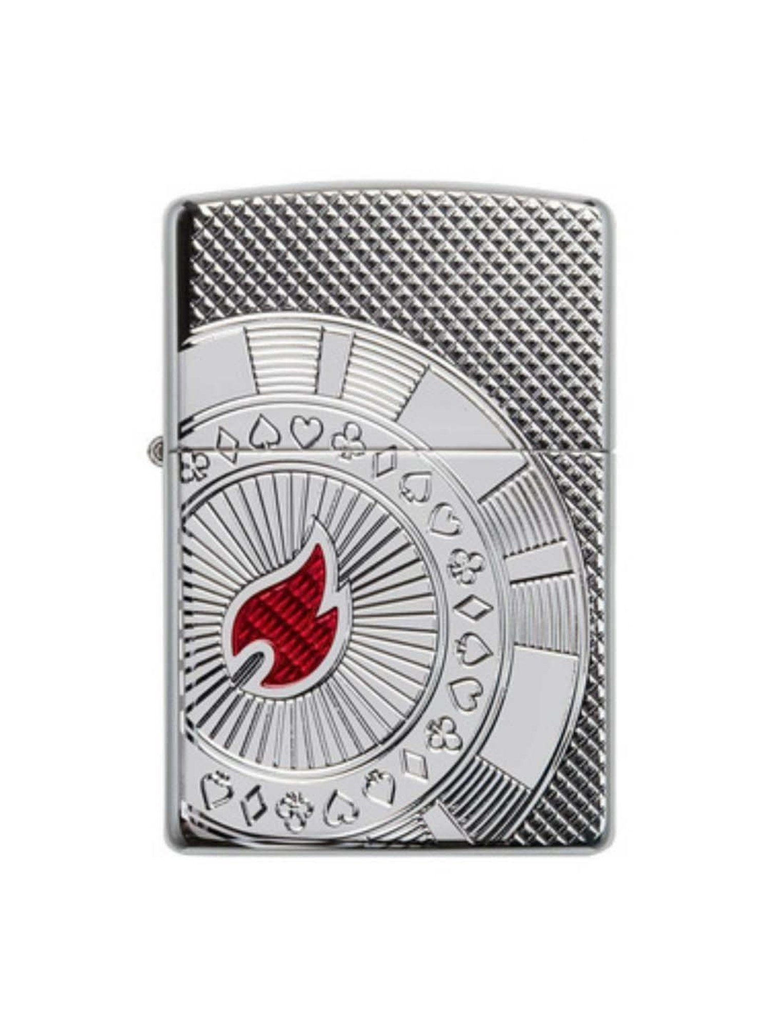 Zippo Black & Silver Gambling Skull Brass Pocket Lighter