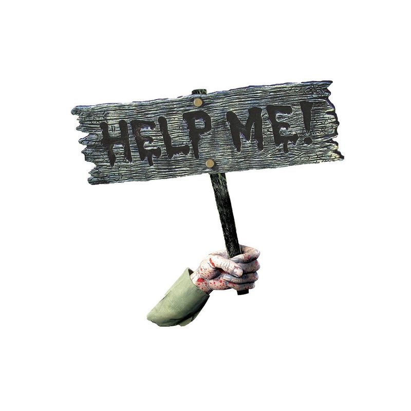 18" Halloween Help Me Warning Ground Stake Sign