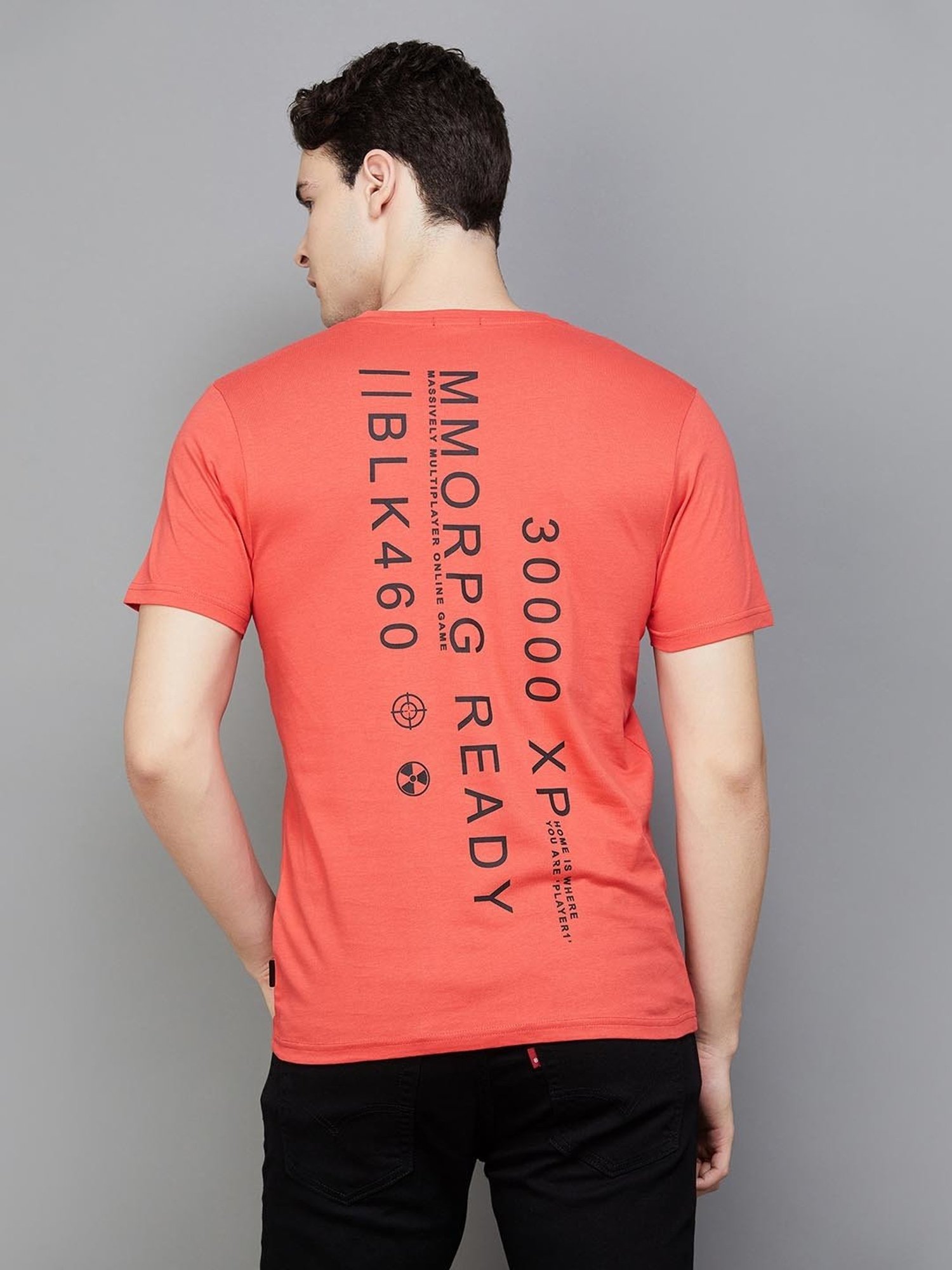 BOSSINI Red Regular Fit Printed Crew T-Shirt