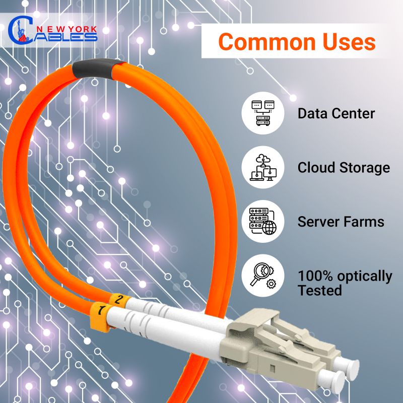 Fiber Optic Cable LC-LC 9/125 Duplex Single-Mode Fiber Cable Yellow 5 meters