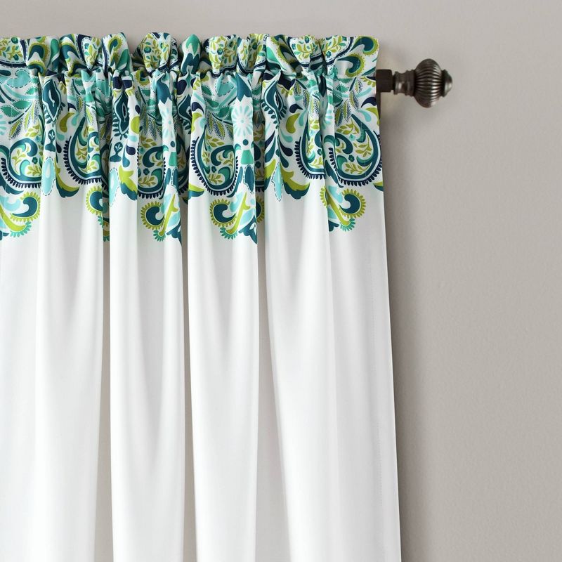 Set of 2 84"x52" Clara Room Darkening Window Curtain Panels Blue/Green - Lush Décor