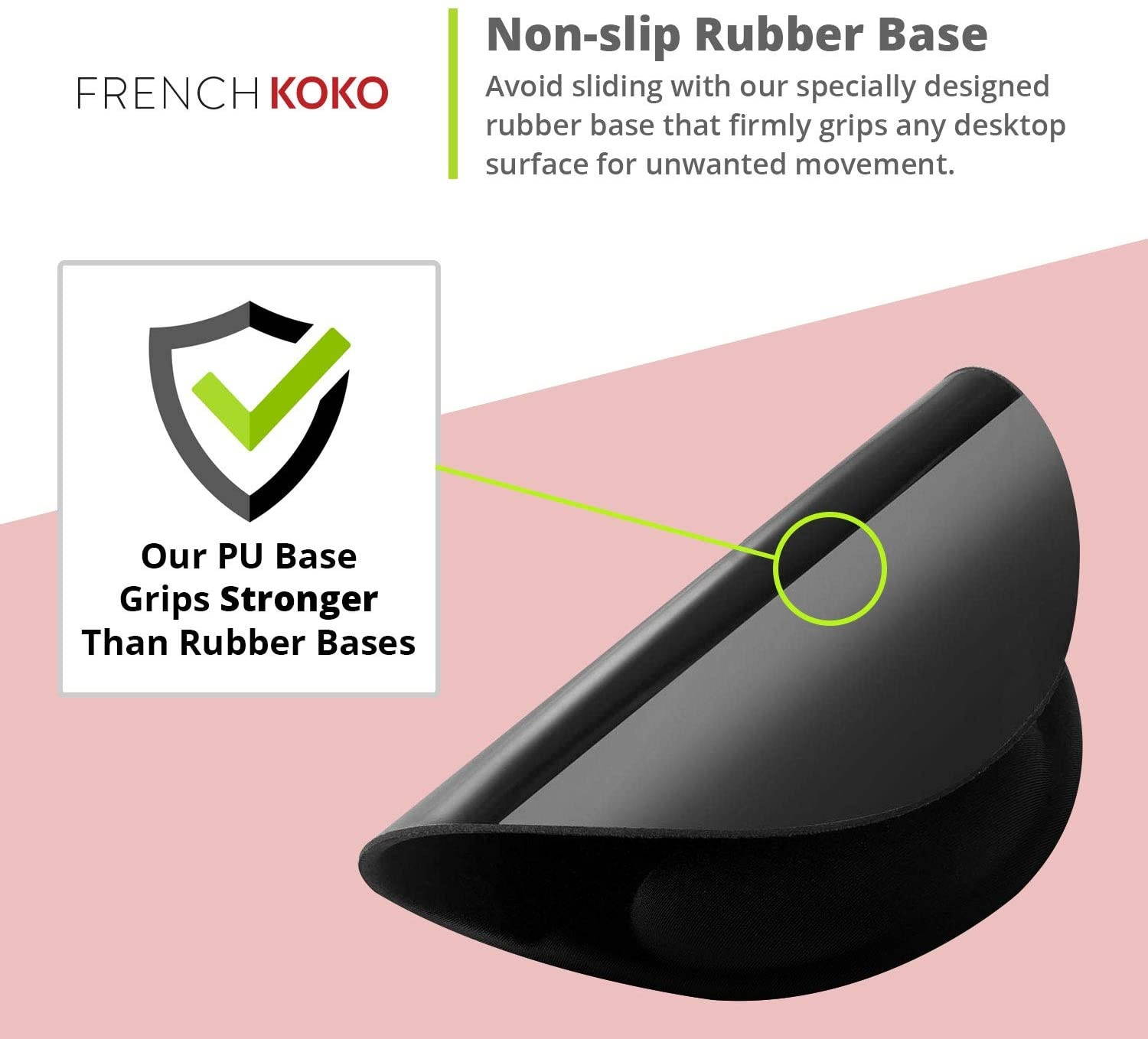 French Koko Mouse Pad with Wrist Support Cute & Ergonomic Mousepad Gel Support Desktop Padded Wrist Rest Memory Foam for Easy Mouse Movement Computer Laptop Home Office School (Leather Gold)