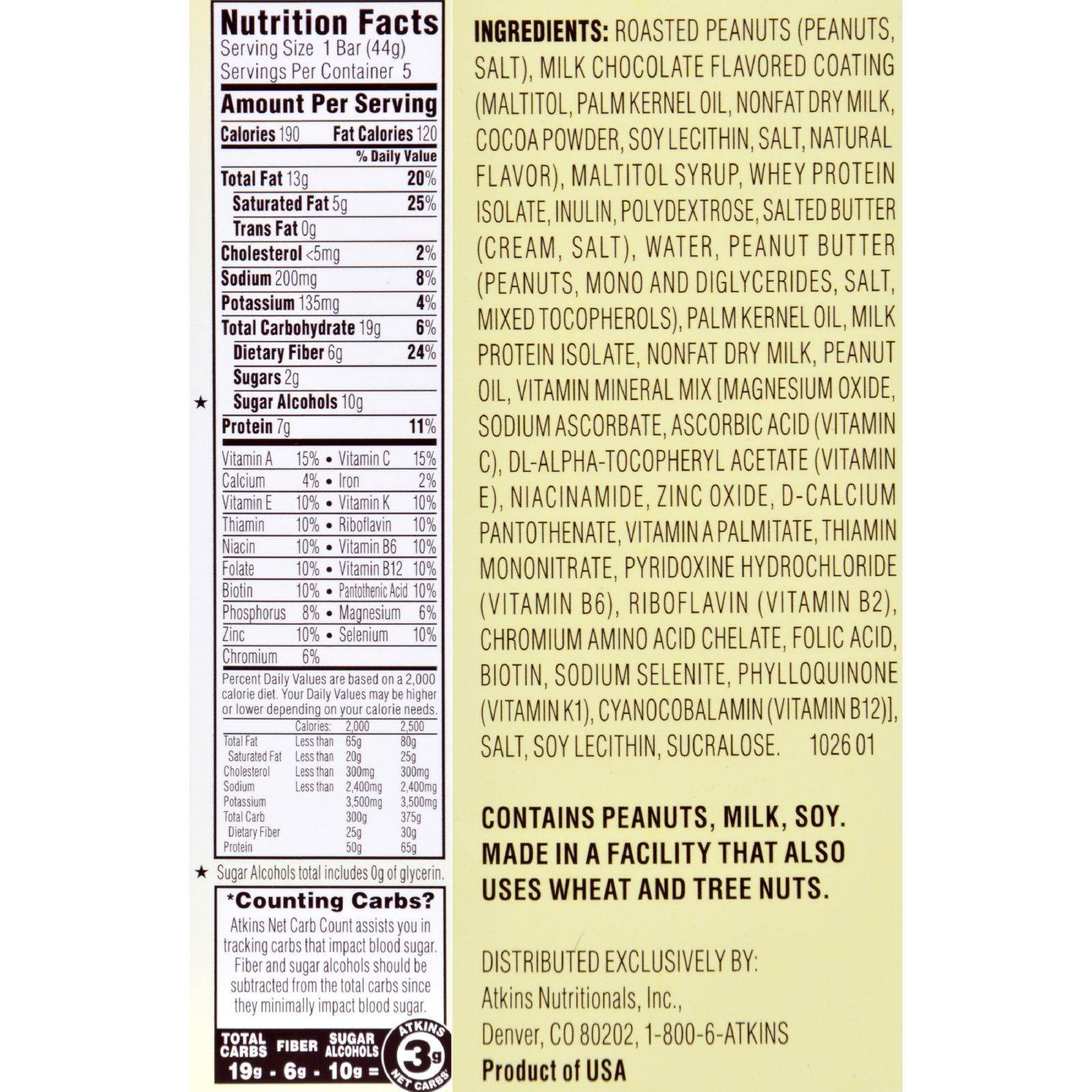 Atkins 922567 Advantage Bar Caramel Chocolate Nut 5 Bars