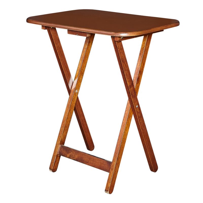 Grant Tray Tables Dark Cherry/Chrome - Powell Company