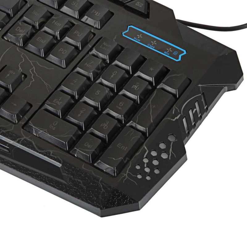 Gaming Keyboard, Wired Keyboard With 10 Independent Multimedia Function Keys, RGB Backlit Gaming Keyboard, Ergonomic Keyboard for Home Office Gamers, 19.09" Lx 7.36" Wx 0.98" H, Black