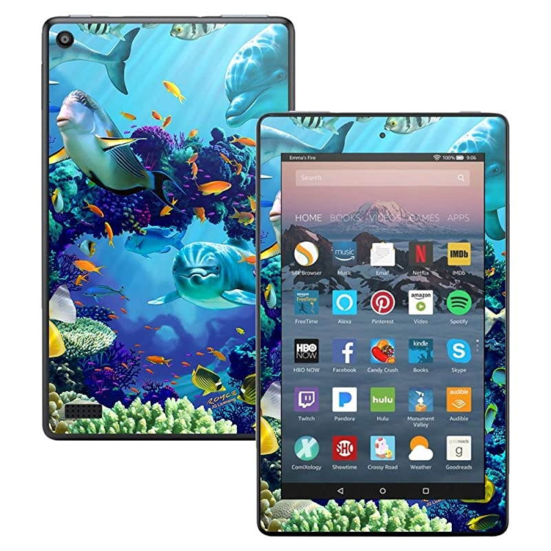 Skin Compatible with  Kindle Fire 7 2017 Ocean Friends | Protective Durable and Unique Vinyl Decal wrap Cover | Easy to Apply Remove and Change Styles | Made in The USA