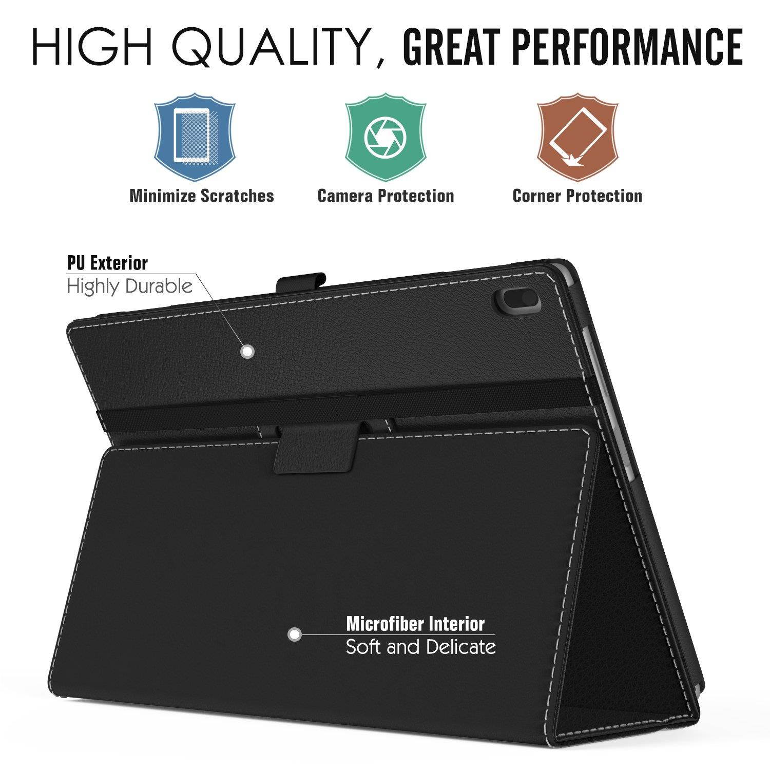 Lenovo Tab 4 / Tab 4 Plus 10" Case - MoKo Ultra Compact Premium Slim Folding Stand Cover Case with Auto Wake & Sleep for Lenovo Tab 4 / Tab 4 Plus 10.1 Inch HD Tablet 2017 Release, Black