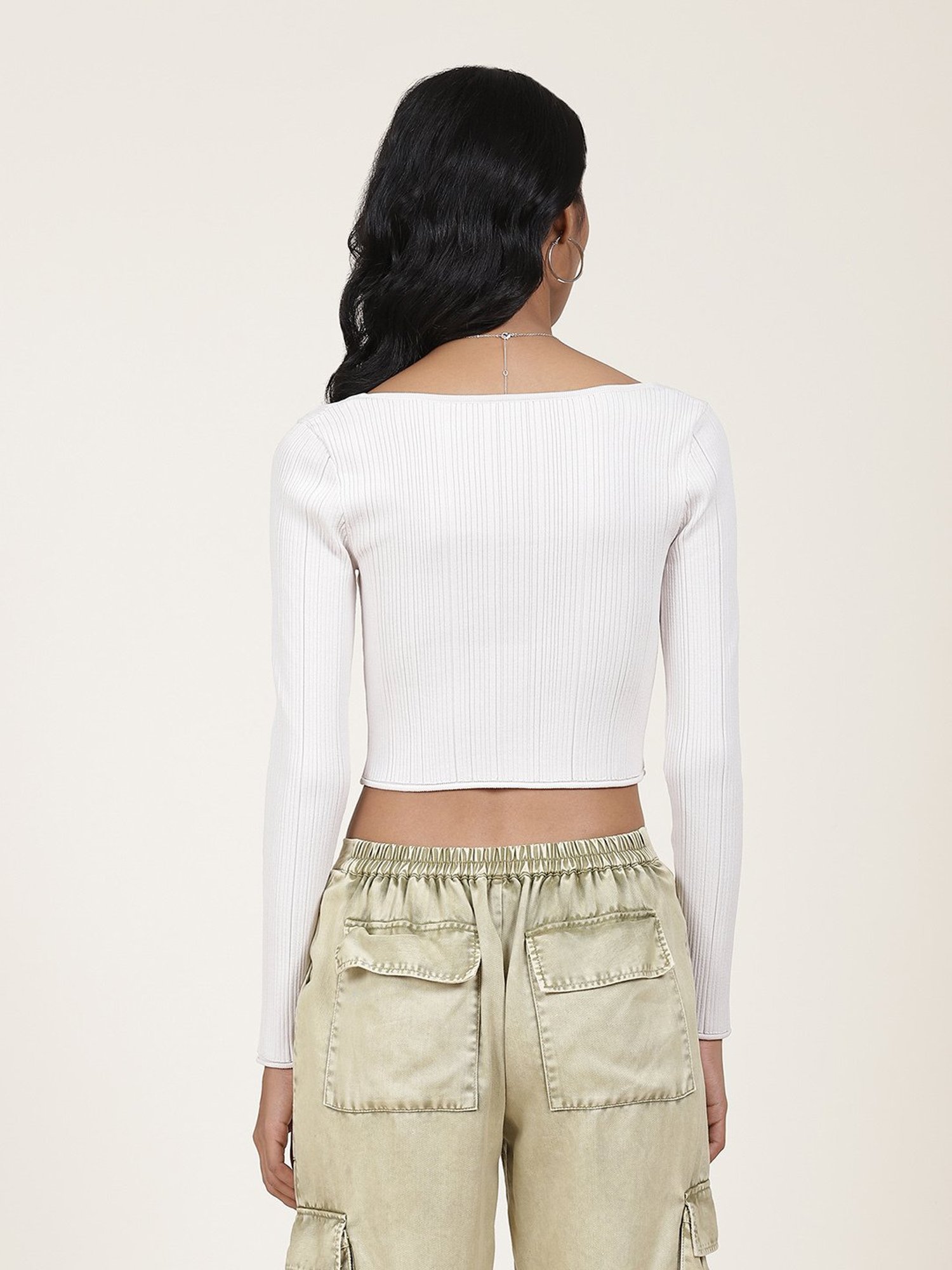 Label Ritu Kumar White Crop Top