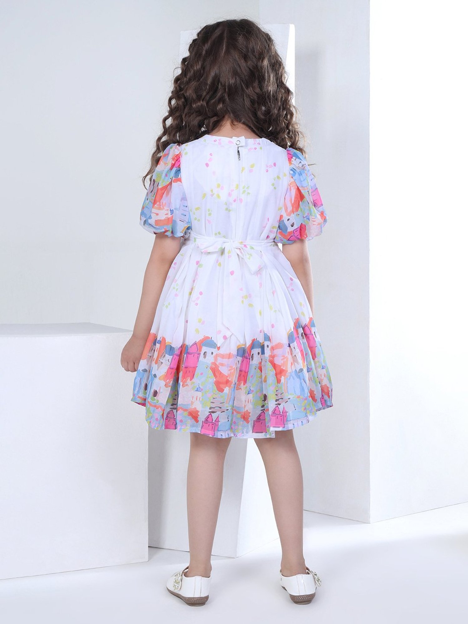 Peppermint Kids Multicolor Printed Dress