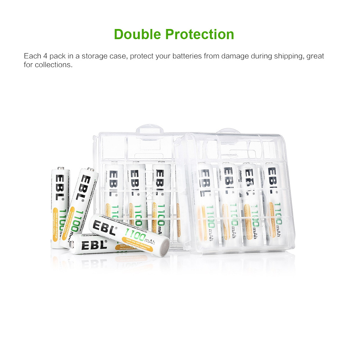EBL 16 Pack 1100mAh AAA 1.2V Ni-Mh Rechargeable Battery