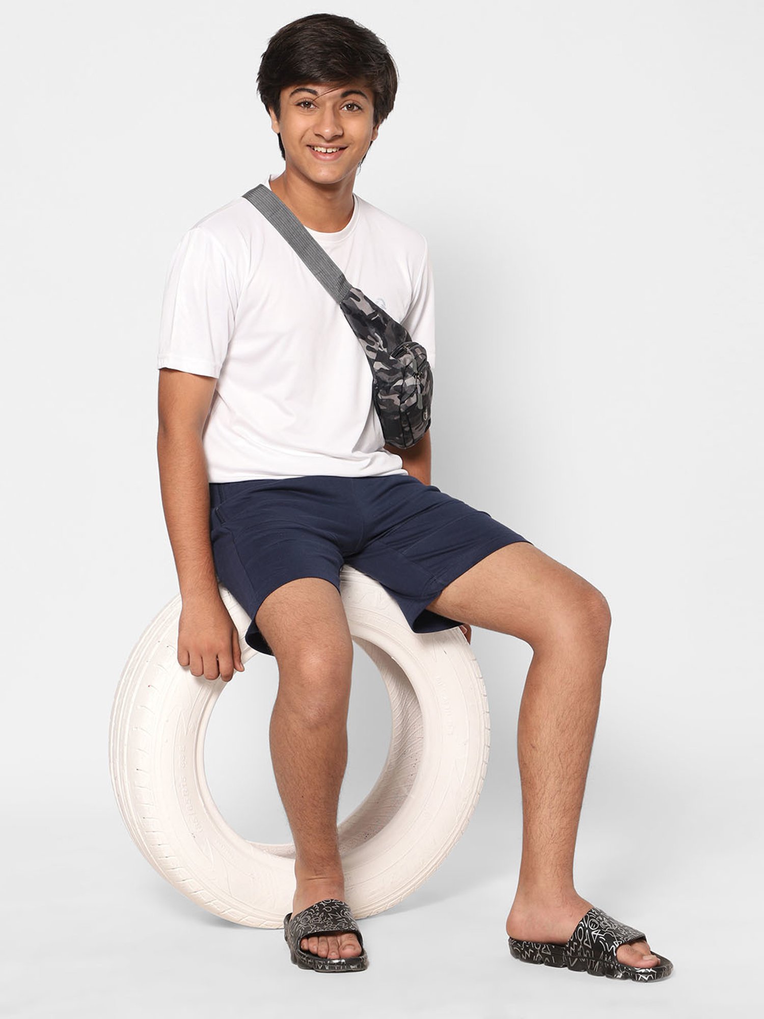 TeenTrums Boys Navy Solid Shorts