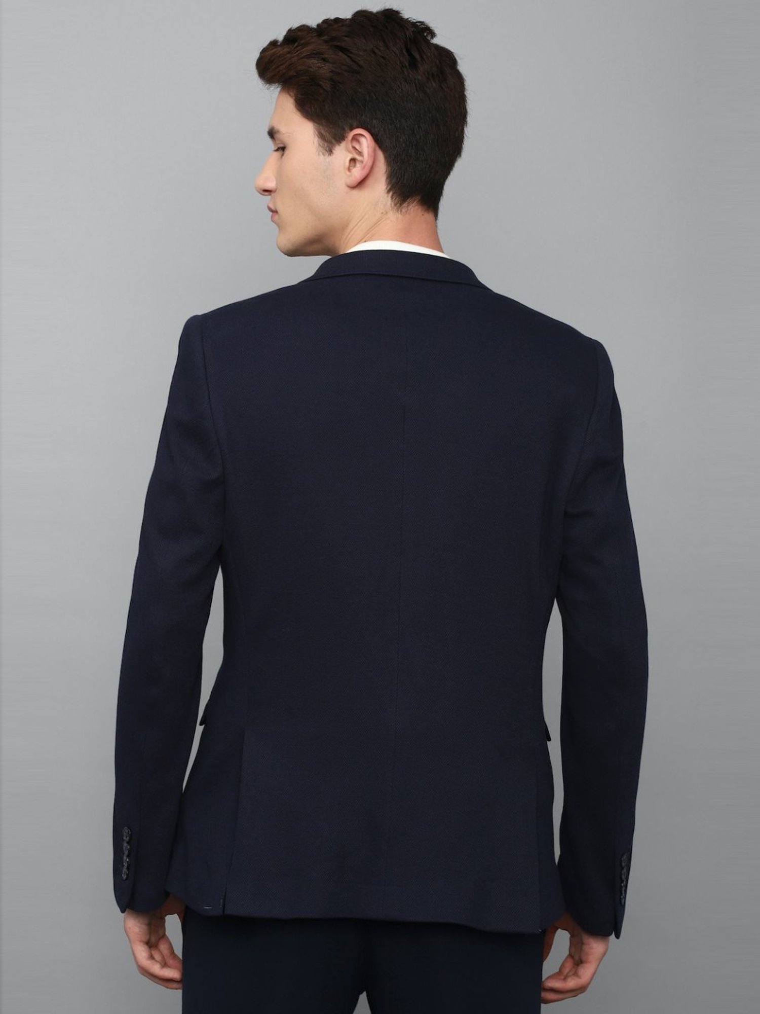 Louis Philippe Sport Navy Cotton Slim Fit Blazer