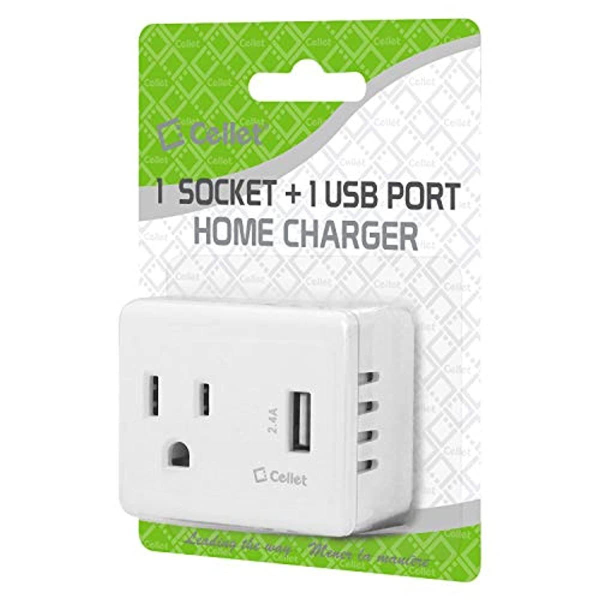 Cellet Duo Wall Plug and Cellphone Charger Compatible for Samsung Note 10 9 8 Galaxy S10 S9 S8 iPhone Xr XS Max X 8 7 Plus iPod/iPad Tablets. Perfect for Charger Multiple Devices at Once
