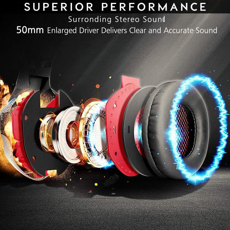 Beexcellent Gaming Headset for PS4 Xbox One PC, Noise-Isolation Headphones with Microphone Stereo Surround Sound for Mac Laptop