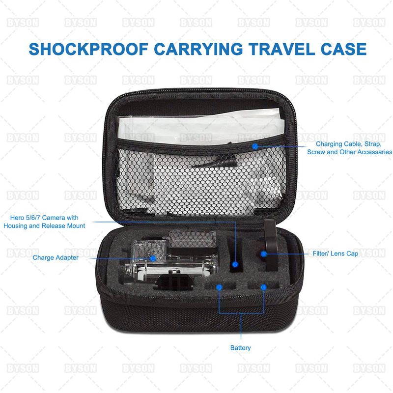 Ackmioxy Accessories Compatible with GoPro Hero 7 Black / Hero 6 Black / Hero 5 Black Starter Kit Travel Case + Housing Case + Screen Protector + Lens Cover + Silicone Cover for Go Pro Hero7 Hero6 Her