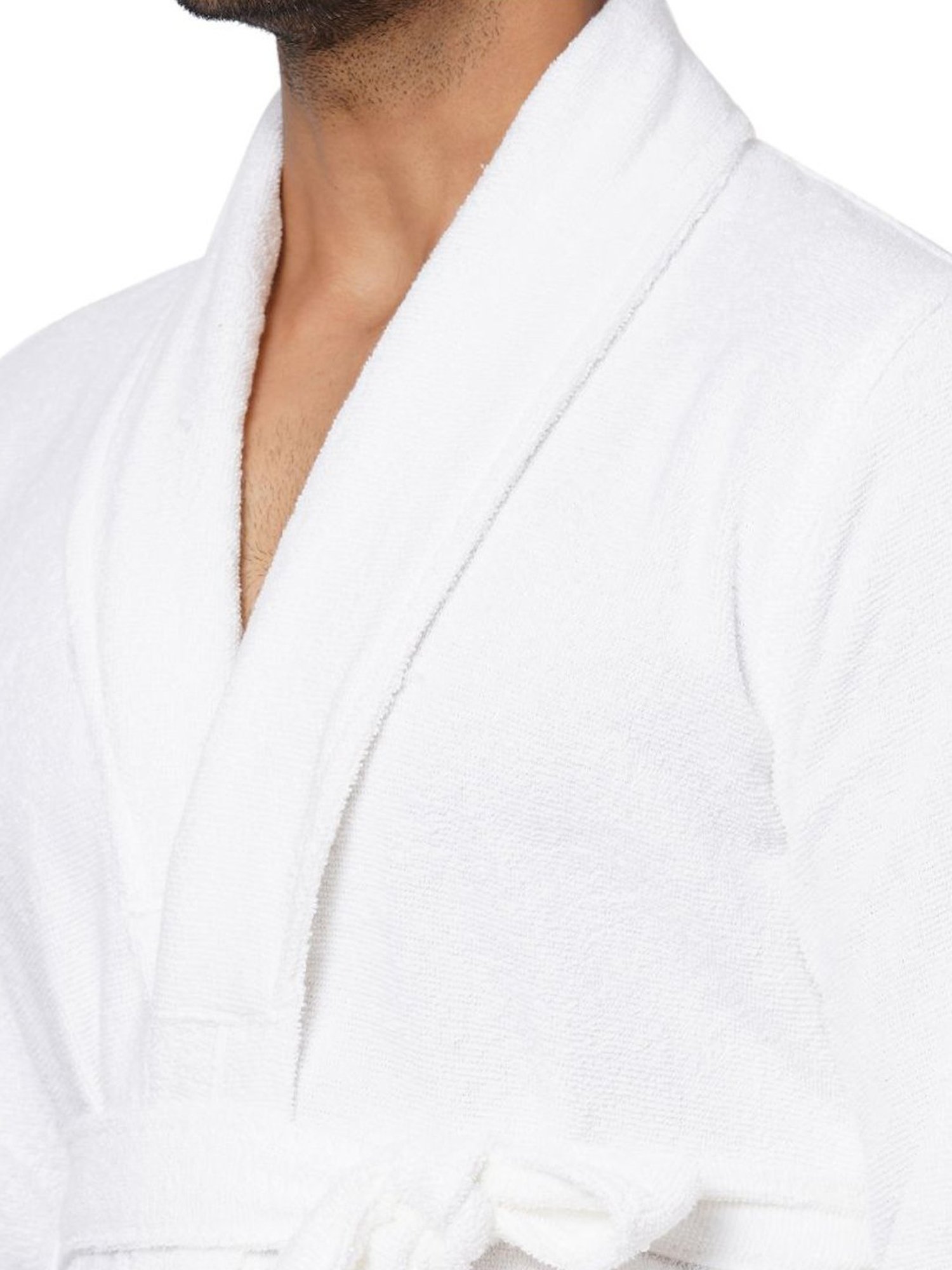 Spaces Cloudz Solid White Cotton Bathrobes