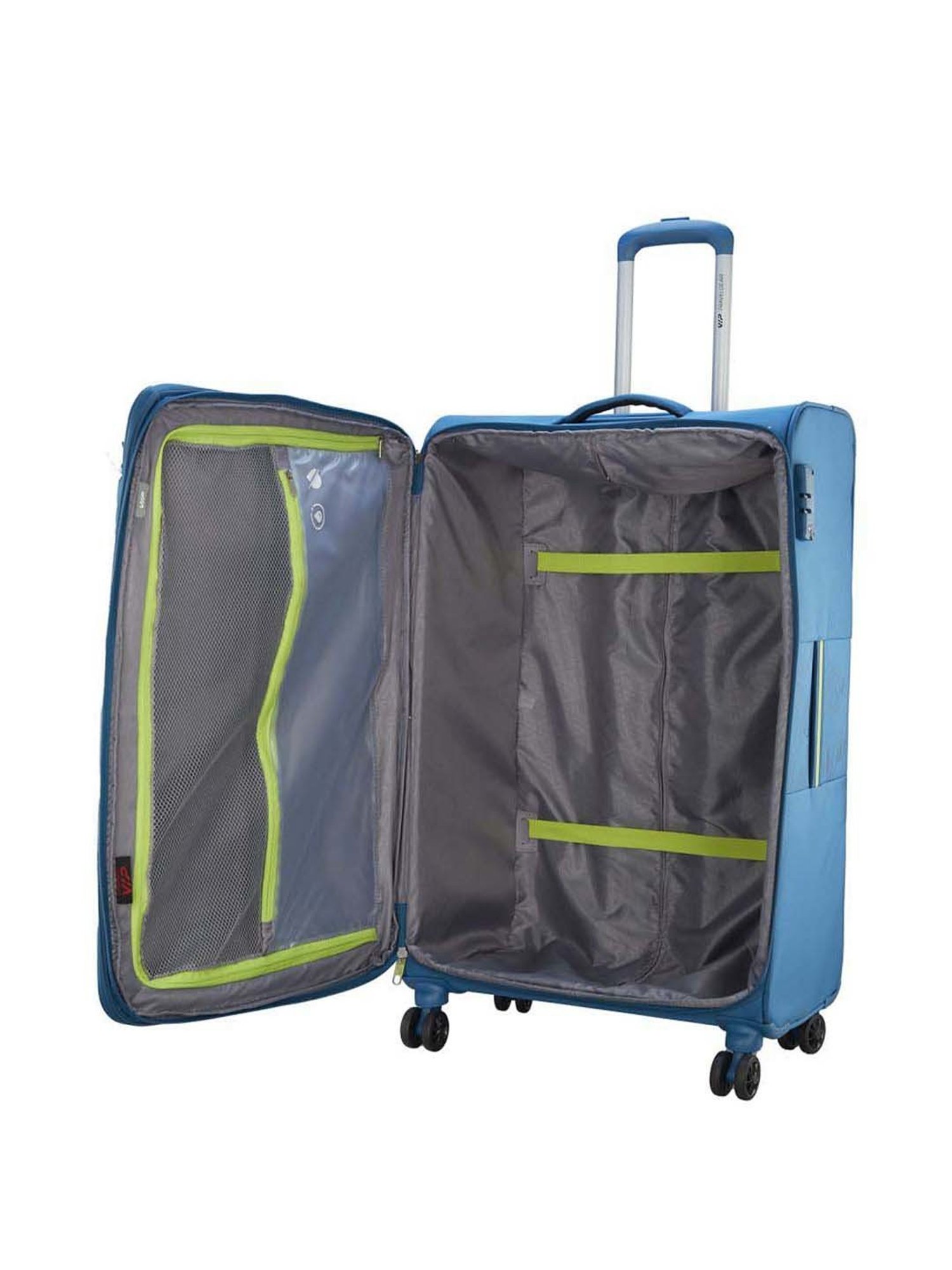 VIP Como Str Exp Teal Blue Solid Soft Large Trolley Bag - 47.2 cm
