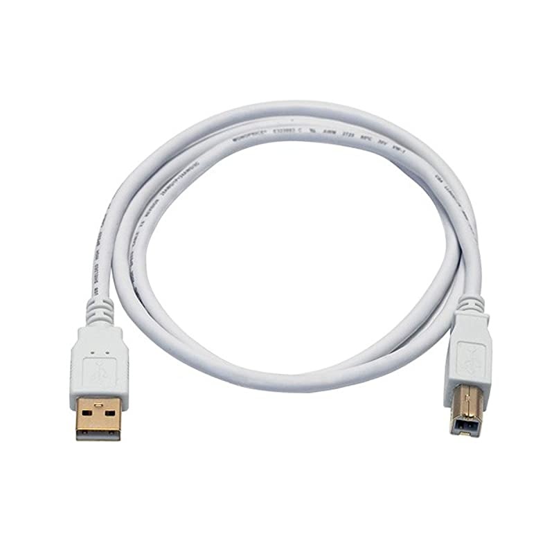 3ft USB 2.0 A Male to B Male 28/24AWG Cable - (Gold Plated) - WHITE for Printer Scanner Cable 15M for PC, Mac, HP, Canon, Lexmark, Epson, Dell, Xerox, Samsung and More!