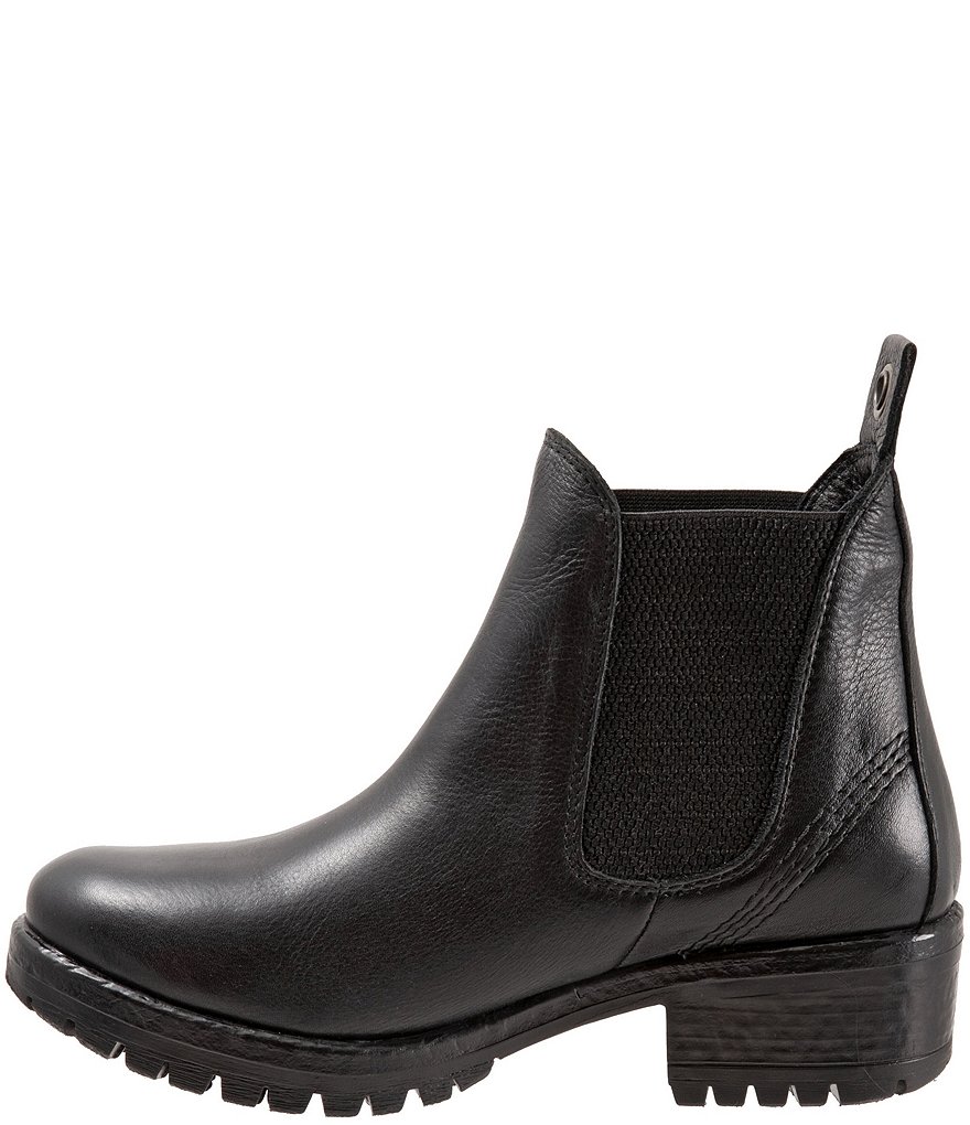 Bueno Florida Leather Block Heel Lug Sole Chelsea Booties