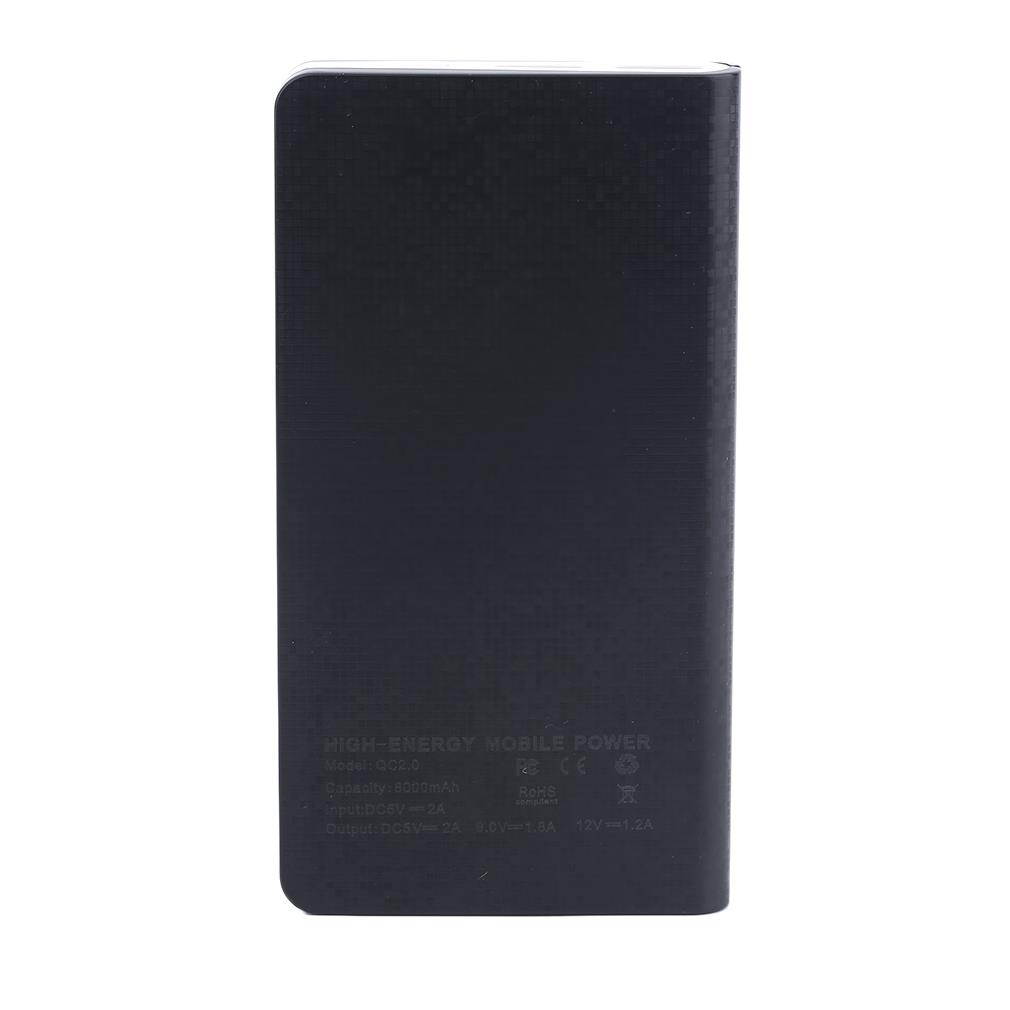 Compact Size QC2.0 8000MAH Plastic Shell Mobile Phone Power Bank Portable Charger Battery Bank For Iphone White/Black