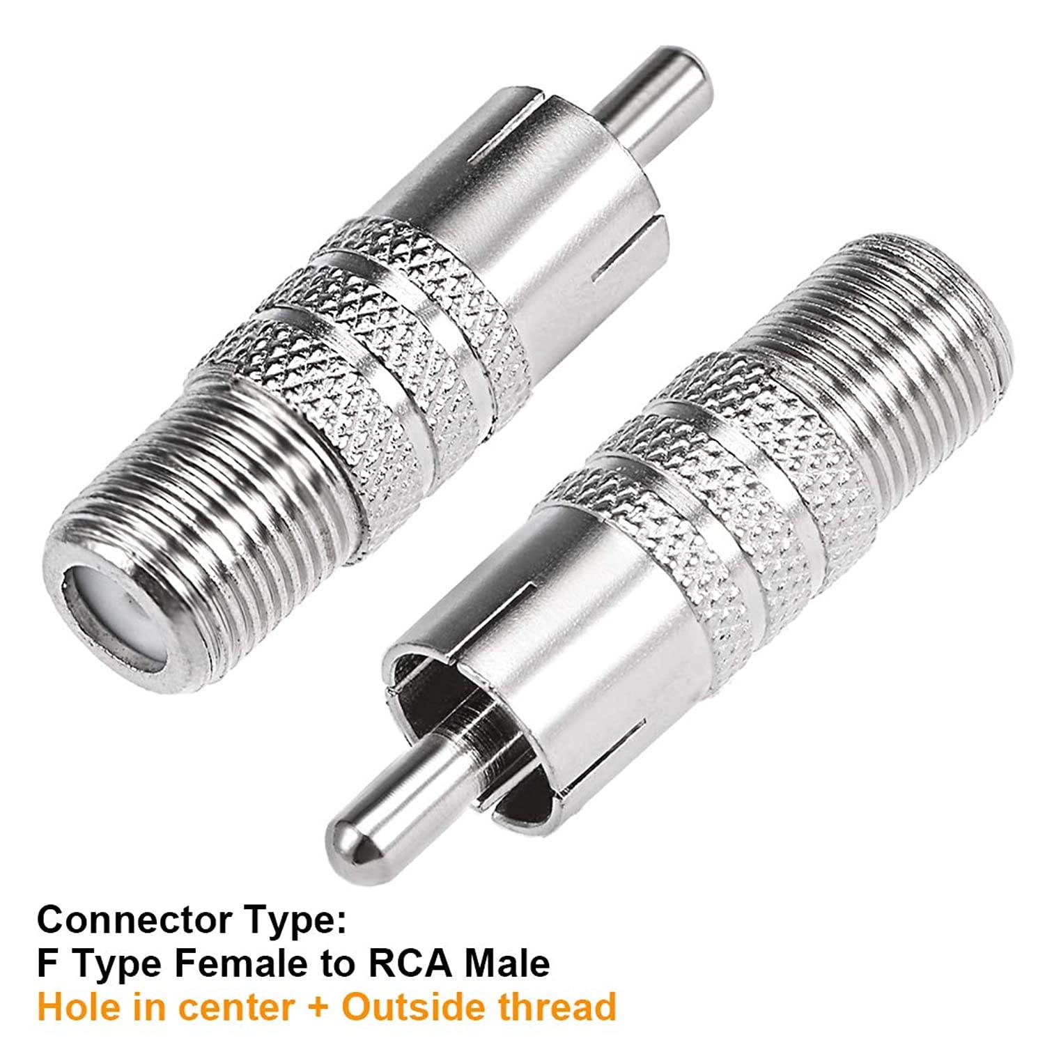 uxcell F Type Female to RCA Male Silver Tone RF Coaxial Adapter Connector 5pcs