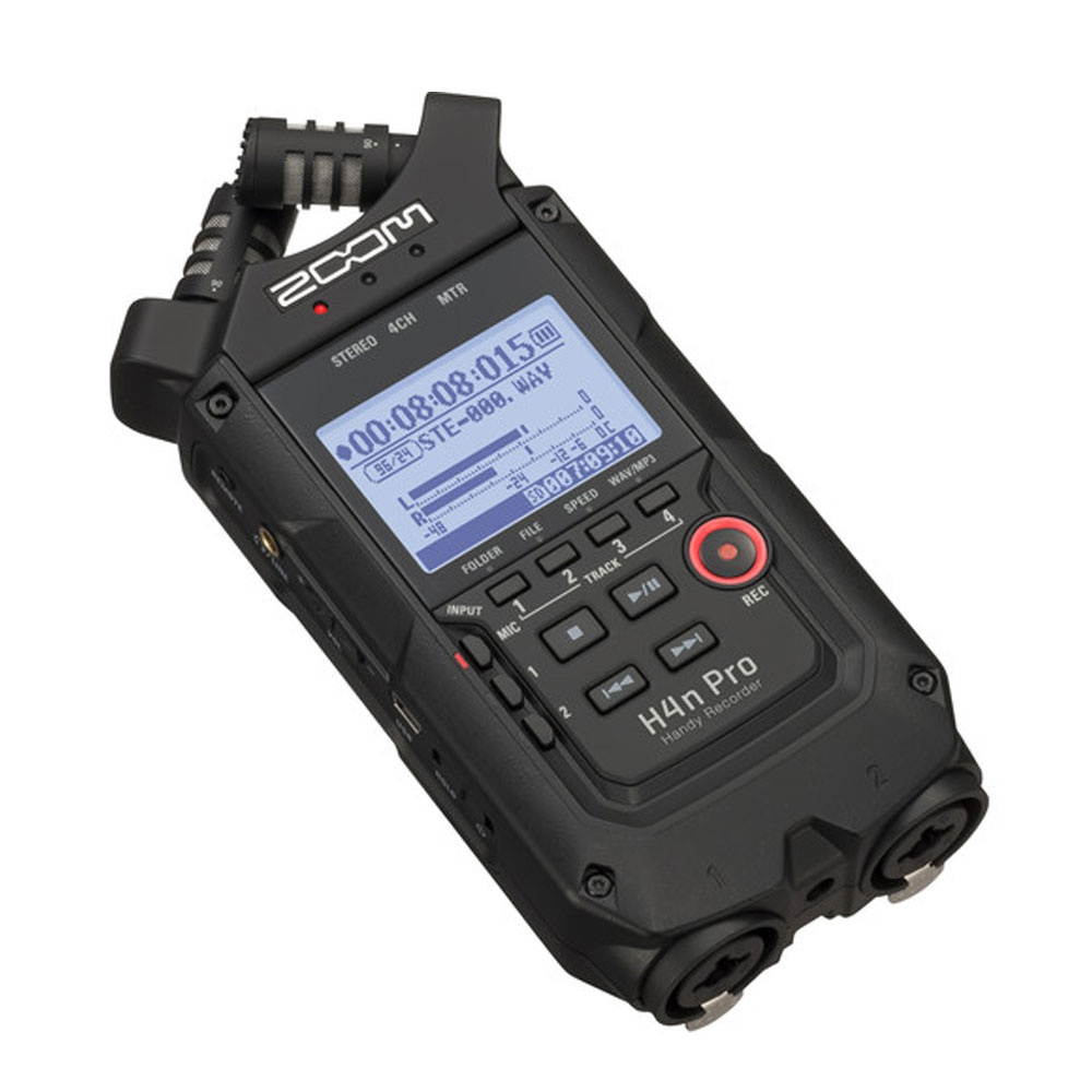 Zoom H4n Pro 4-Input / 4-Track Portable Handy Recorder + Mic + Headphones + More