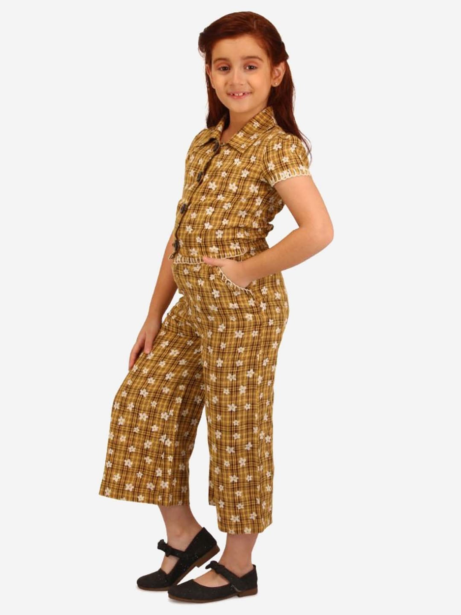 Akkriti by Pantaloons Kids Red & Cream Embroidered Kurta Set