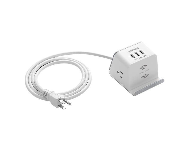 MyDesktop 29W Wireless Charging Stand with 3 USB Ports and 2 Power Outlets