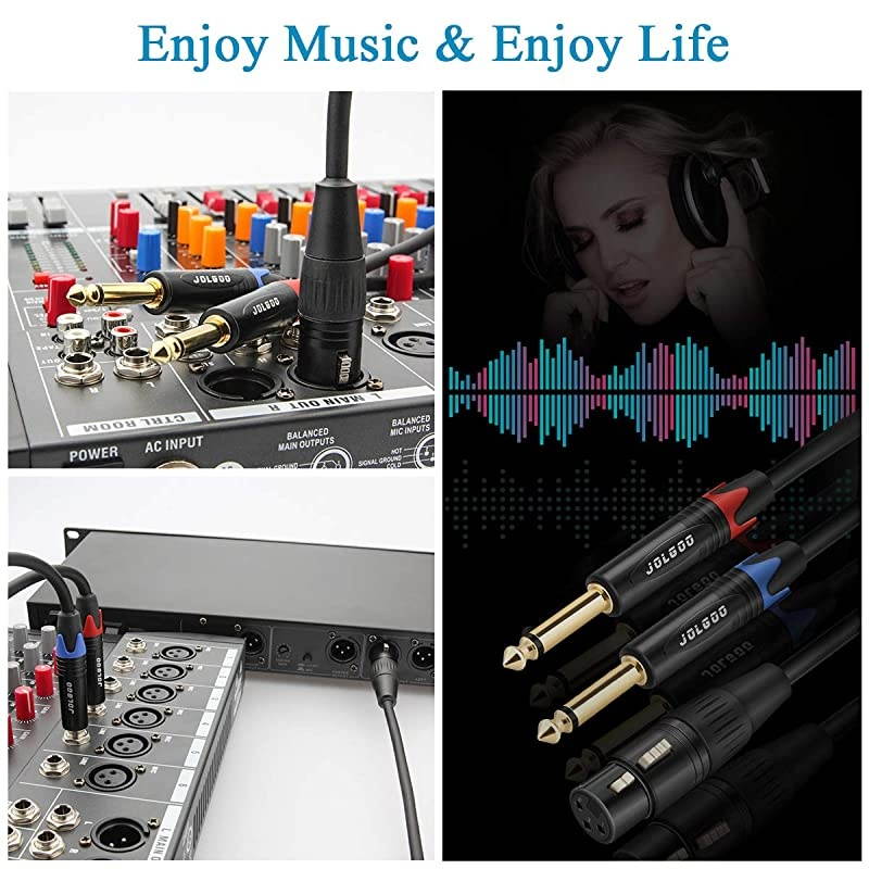 XLR Female to Dual 14 TS Mono Y Splitter Microphone Cable XLR Female to Dual 635mm TS Y Adapter Cord 66 Feet