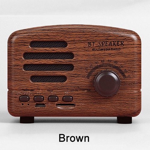 Retro Bluetooth Speaker FM Radio Wireless Portable Mini Super Bass Music Loudspeakers 2 Channel For Computer Phone Support TF